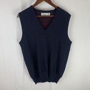 Maglificio Florence Wool V-Neck Sweater Pullover Vest Mens L Made In Italy *flaw